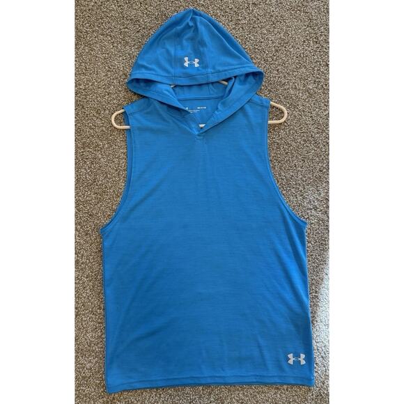 Under Armour Hoodie Blue Sleeveless Size S - Picture 1 of 8